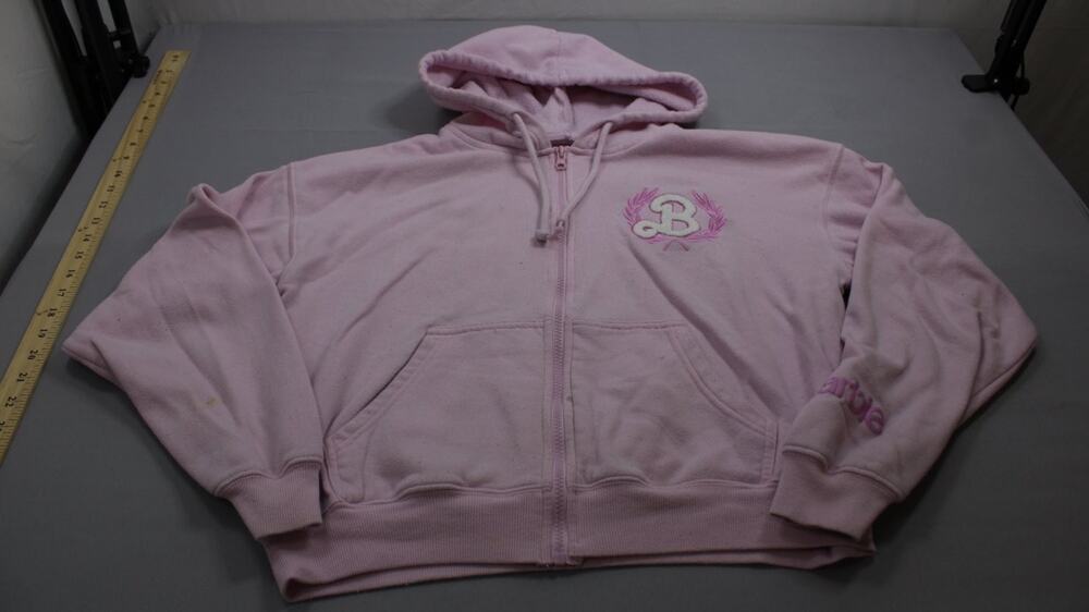 Barbie Full Zip Hoodie Sweatshirt Malibu 59 Sports And Social Club Womens S Pink